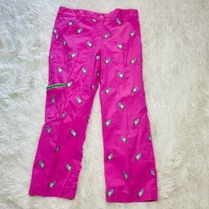 Lilly Pulitzer White Label Embroidered Glove Boat Putter Low Rise Capris |Size 4